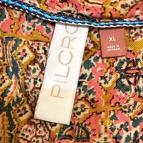 Anthropologie Rust and Beige Patterned Blouse - Picture 2 of 2